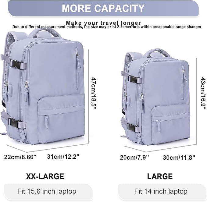 WONHOX Large Travel Backpack Carry on Flight Approved Laptop Work Business - Image 4