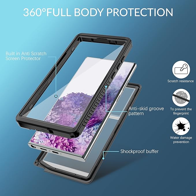 for Samsung Galaxy S23 Ultra Case, IP68 Waterproof Dustproof Case, Full Body - Image 2