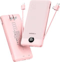 VEGER Portable Charger with Built-in AC Plug and Cables, All in One 10000mAh by VEGER