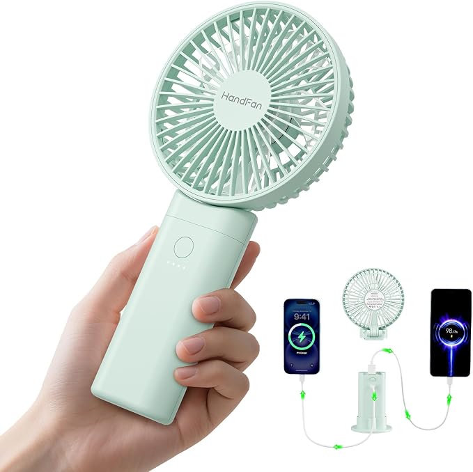 HandFan Upgraded 10, 000 mAh Quiet Handheld Fan by HandFan