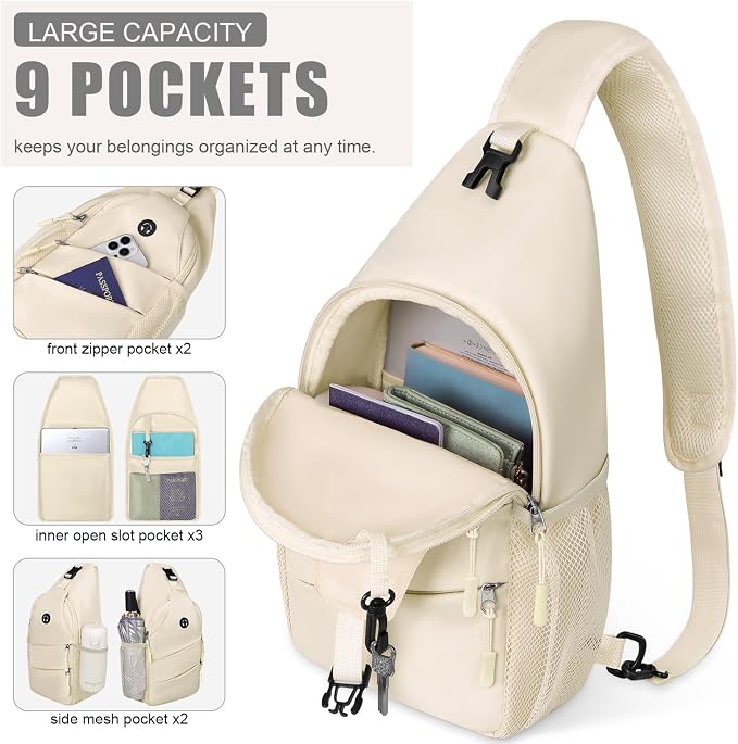 Pritent Crossbody Bags for Women Men Trendy Sling Bag Backpack Casual Chest Bag - Image 3