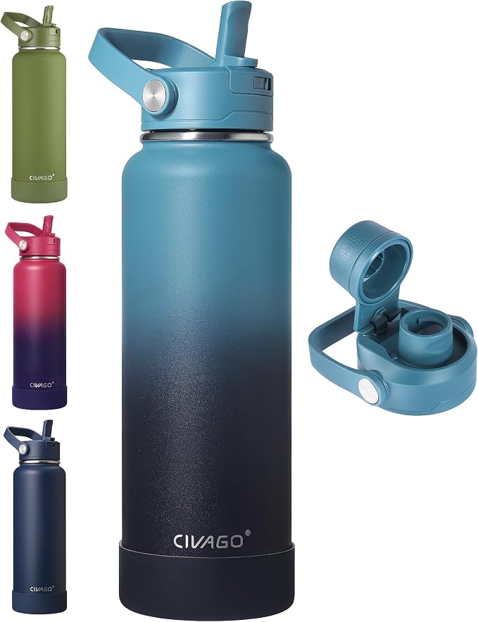 CIVAGO 40 oz Insulated Stainless Steel Water Bottle by CIVAGO
