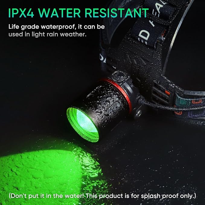 WINDFIRE Green Light Headlamp Rechargeable Green Light Headlight - Image 7