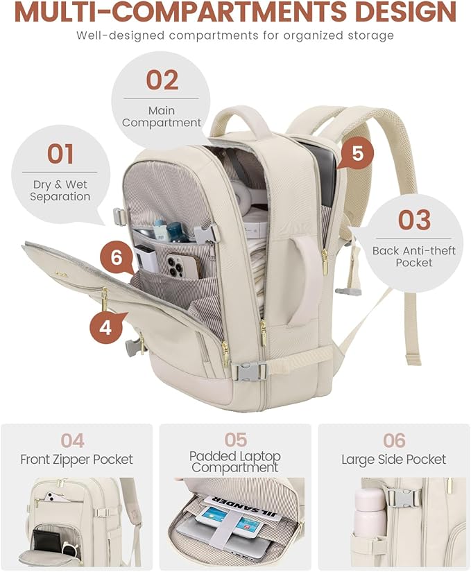 LOVEVOOK 50L Large Travel Backpack - Image 4