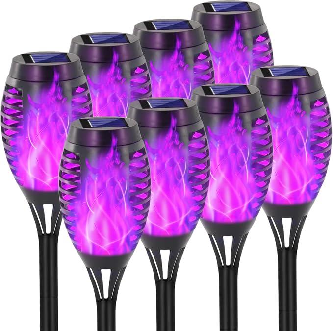 EOYIZW Solar Outdoor Lights, 8 Pack Purple Halloween Decorations Outdoor by EOYIZW