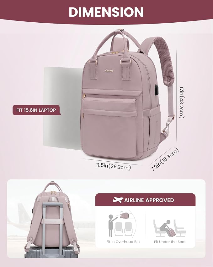 LOVEVOOK Laptop Backpack for Women 15.6 Inch Laptop Bag - Image 6