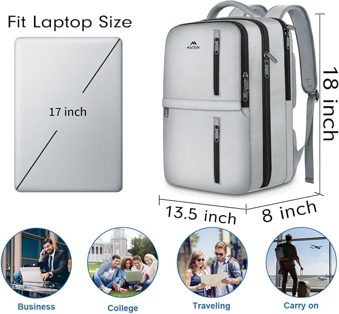 MATEIN Travel Backpack for Women & Men, Airline Approved Carry on Backpack for - Image 2