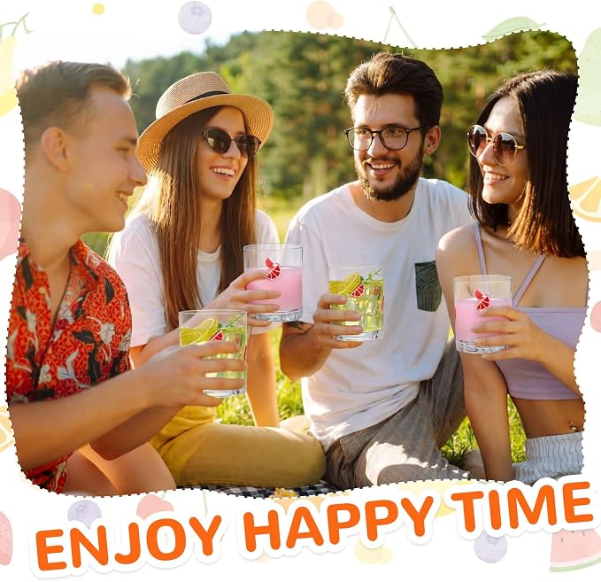 Skylety 2 Pcs Grapefruit Icon Juice Glasses Fruit Drinking Cups Retro Old - Image 4