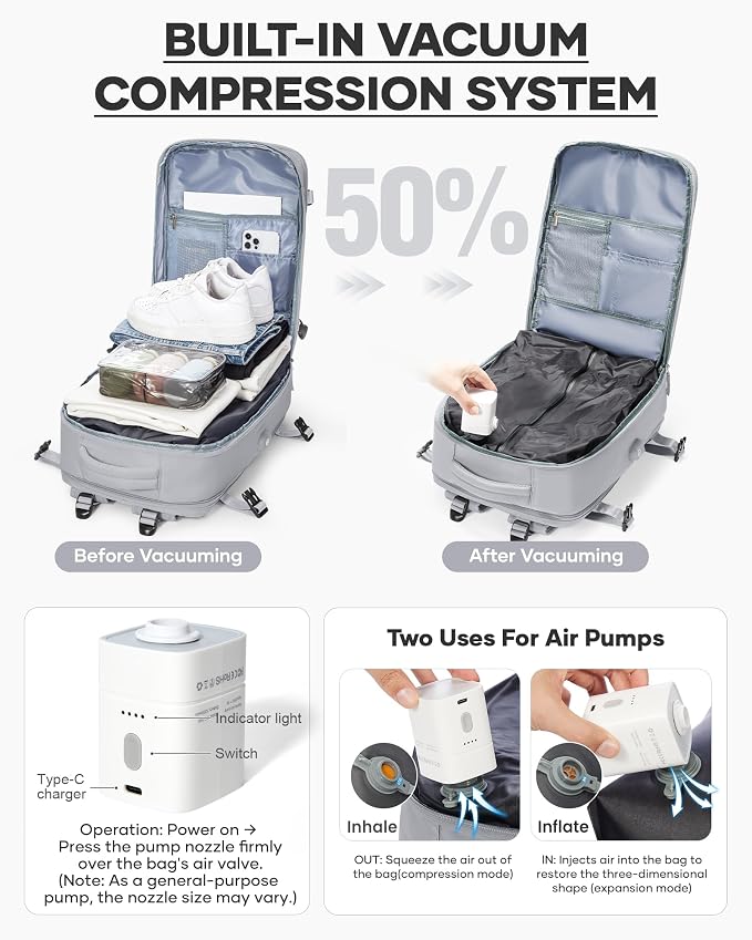 coofay Vacuum Backpack Travel - Image 2