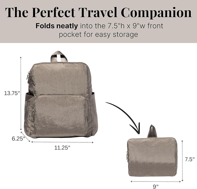 Baggallini Women's Carryall Packable Backpack, Sterling Shimmer - Image 3