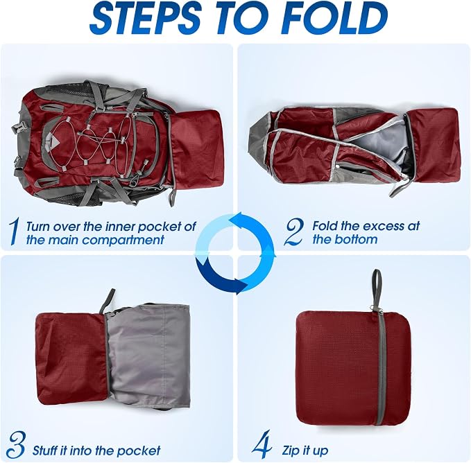 IGOLUMON Hiking Backpack 40L Packable Lightweight Camping Backpack Men Women - Image 6