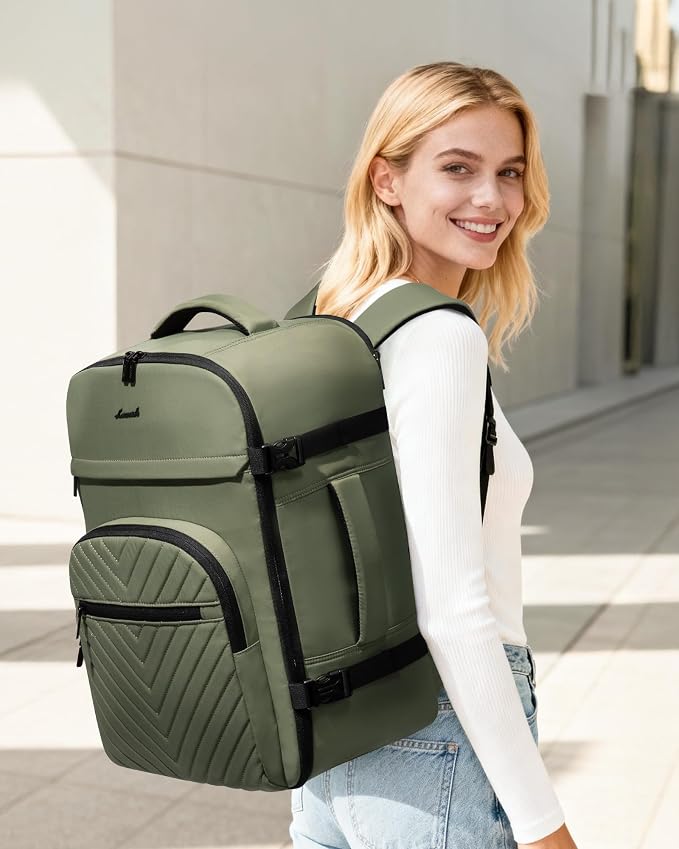 LOVEVOOK 50L Travel Backpack for Women Men, TSA Personal Item Travel Bag Fits - Image 2