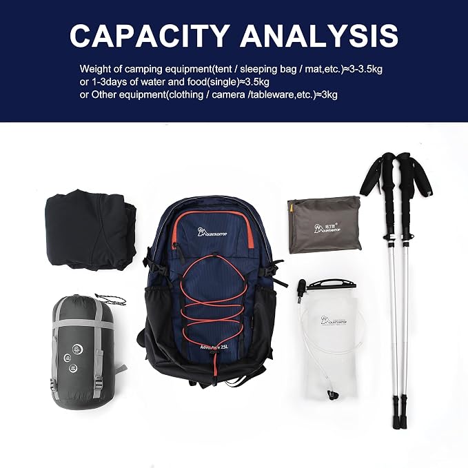 MOUNTAINTOP Hiking Backpack, 25/30L Camping Backpack, Men Women Hiking Daypack - Image 8