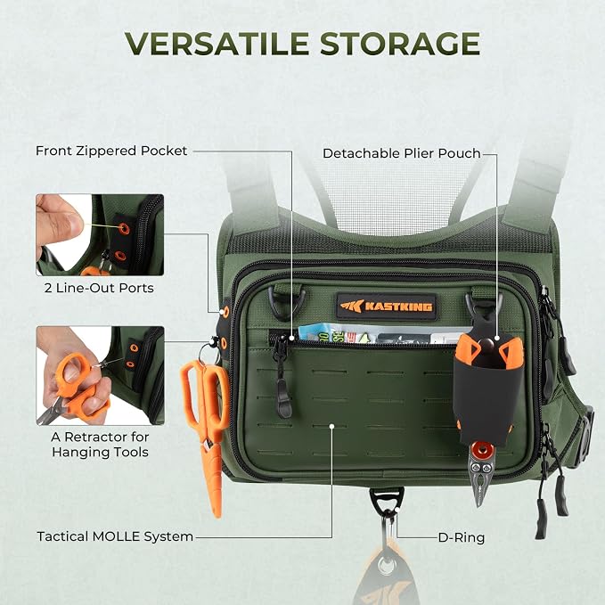 KastKing Bait Boss Water-Resistant Fishing Chest Pack - Image 3