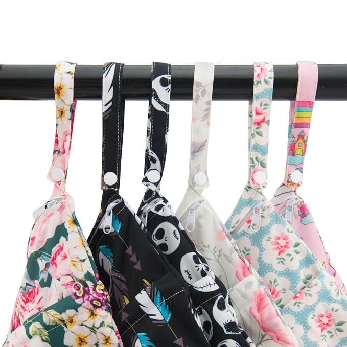 ALVABABY 2pcs Cloth Diaper Wet Dry Bags Waterproof Reusable - Image 6