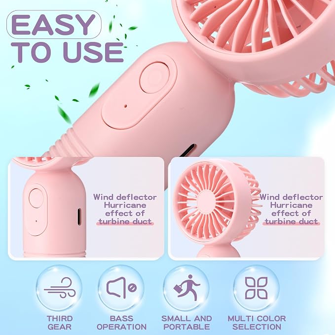 Rossesay 6 Pcs Mini Portable Fan Bulk Cute Handheld Lightweight Small Little - Image 3