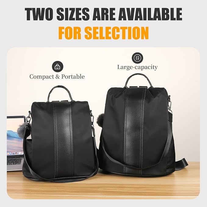 PINCNEL Women Backpack Purse Waterproof Nylon Anti-theft Rucksack Lightweight - Image 7