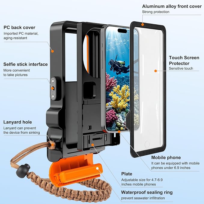 33ft Snorkeling Phone Case, Gen 4 IP68 Waterproof Housing - Image 4