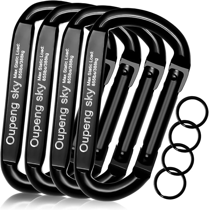 Carabiner Clip, 855lbs，3" Heavy Duty D Ring Caribeener Clips, Carabiner by Oupengsky
