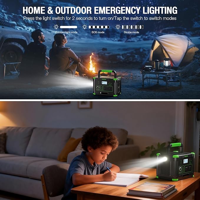500W Solar Generator with 100W Foldable Solar Panel, Portable Power Station - Image 8