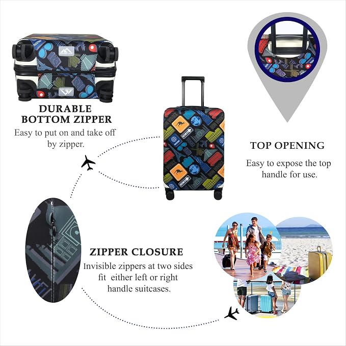 Explore Land Travel Luggage Cover Suitcase Protector Fits 23-26 Inch Case - Image 3