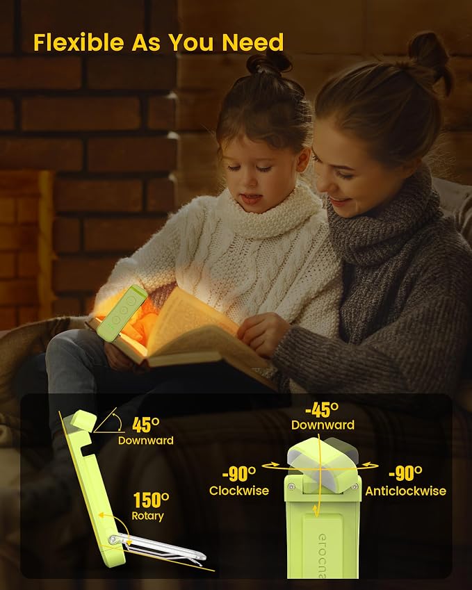Glocusent USB Rechargeable Book Light, Portable Clip-on LED Reading Light - Image 5