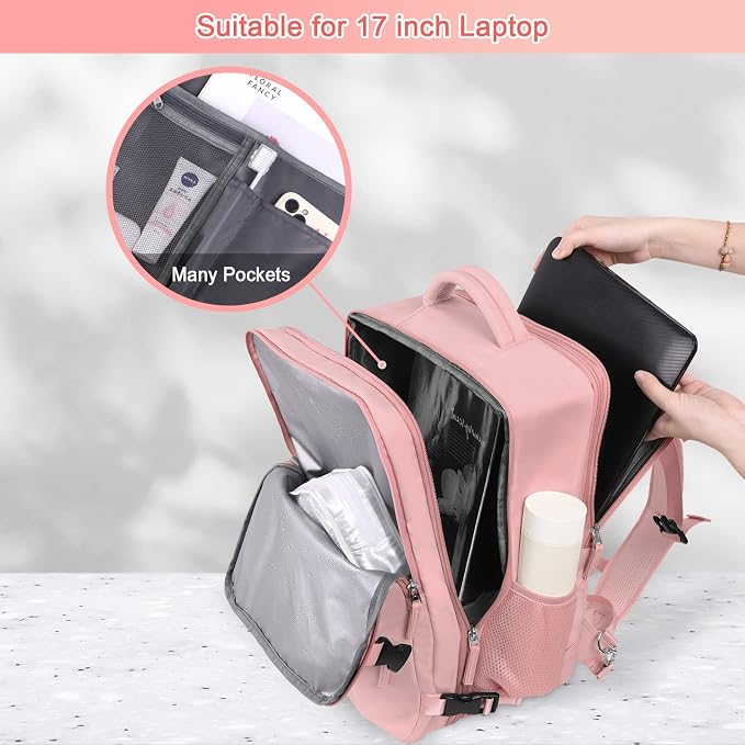 Sinaliy Large Travel Backpack for Women, 40L Carry On Backpack, 17 Inch Laptop - Image 6