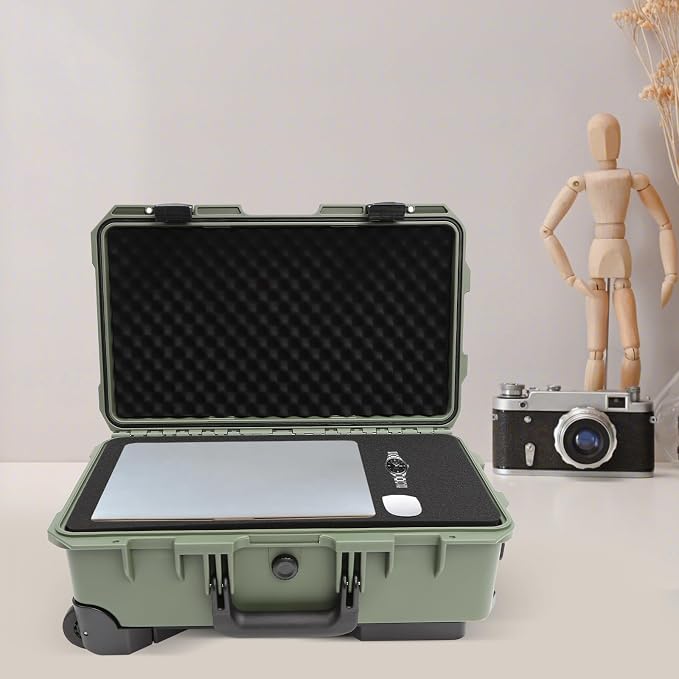 22" Weatherproof Hard Case Rolling Waterproof Case Dry Box - Image 5