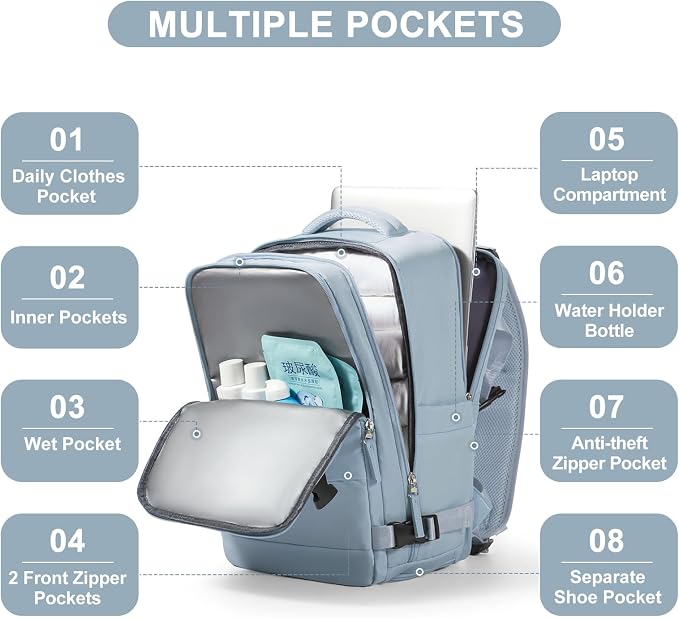 coofay Travel Backpack Carry on Flight Approved Mochila De Viaje Carry on - Image 5