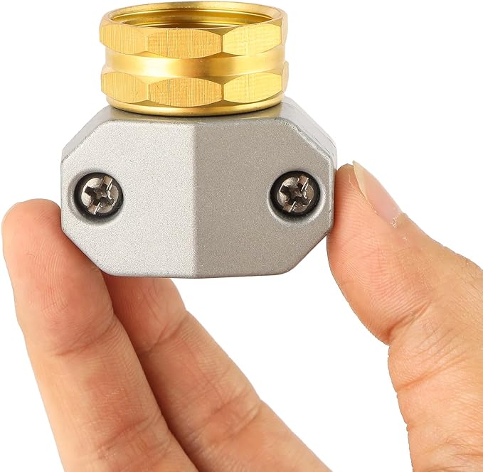 Garden Hose Repair Kits, 2 Pack Brass Water Hose Connector, Fit 3/4" and 5/8" - Image 4