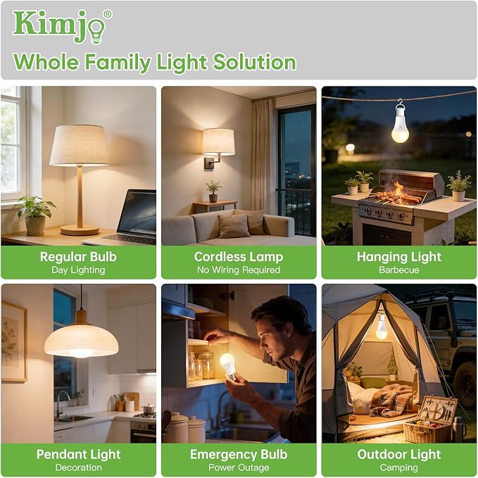 2 Pack Rechargeable Light Bulbs, Battery Operated Light Bulbs - Image 8