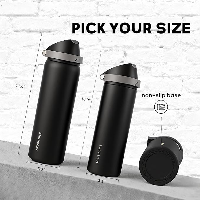 32 oz Insulated Water Bottle for Travel, 2-in-1 Quick Flip Straw and Push - Image 5