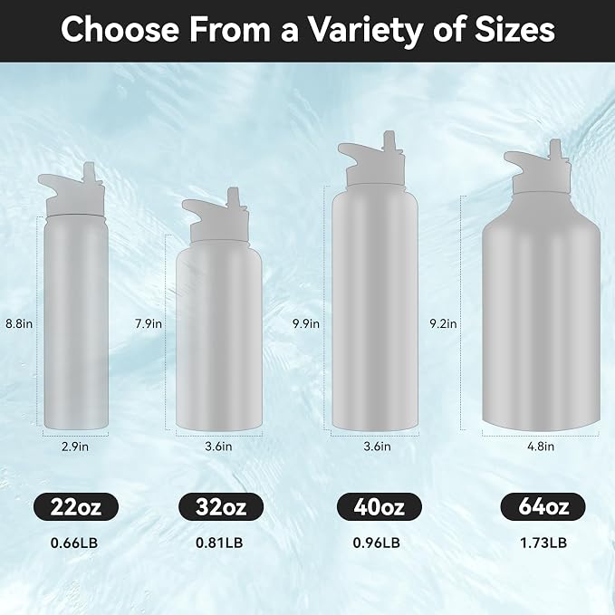 HASLE OUTFITTERS 32 oz Insulated Water Bottle Stainless Steel Double Walled - Image 3