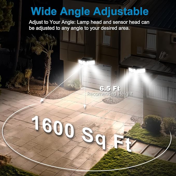 AmeriTop Solar Lights Outdoor, 2 Pack LED High Brightness Cordless Solar Motion - Image 3
