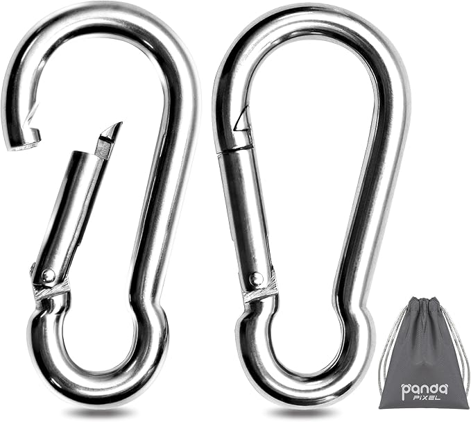 Pixel Panda 3.1&4 Inch Heavy Duty Carabiner Clips Load 1000lbs, 2&4&8Pack Large by PixelPanda
