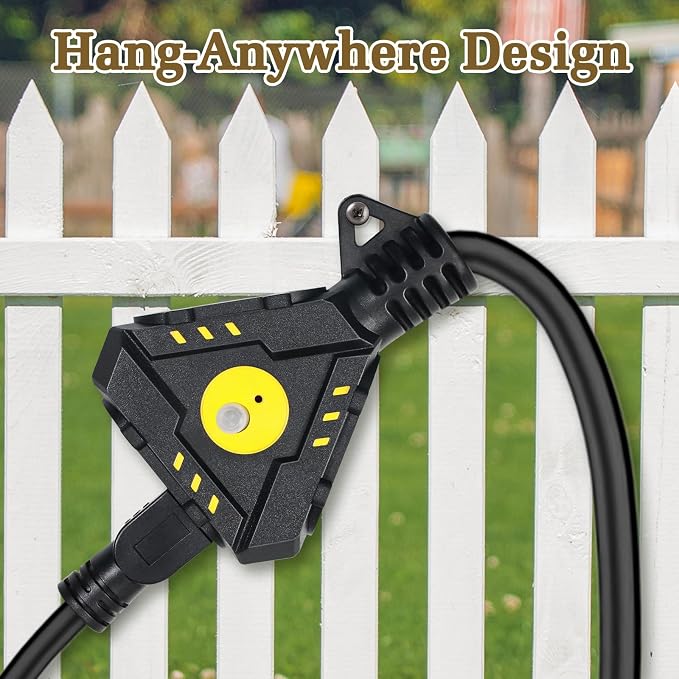 10FT 14 Gauge Outdoor Extension Cord 6-Outlet 14/3 SJTW Heavy Duty Extension - Image 4
