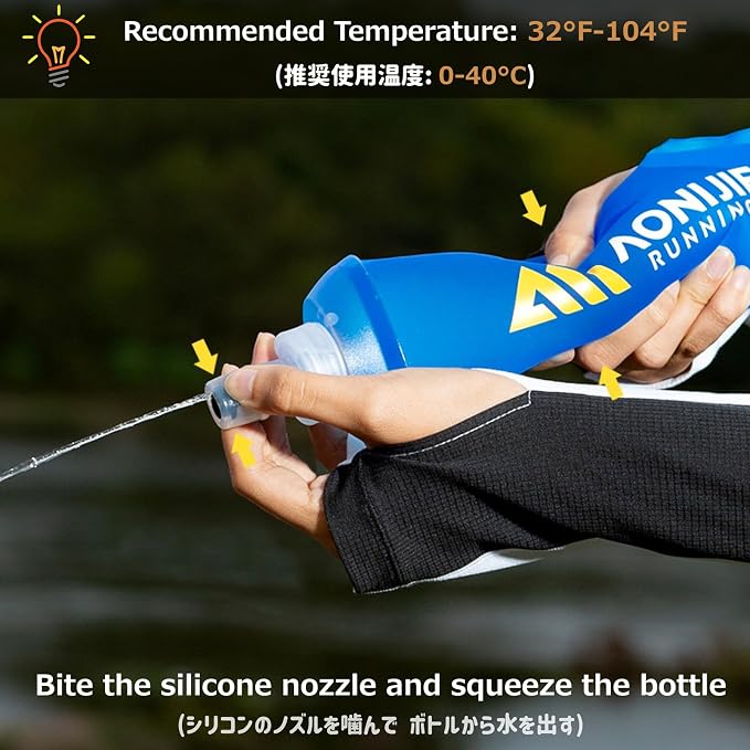 Azarxis TPU Soft Flask Collapsible Water Bottle Running Folding Gel Water - Image 4