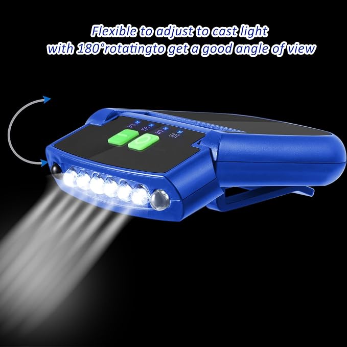 Mudder LED Clip on Cap Lights USB Rechargeable Cap Flashlight Clip Waterproof - Image 4