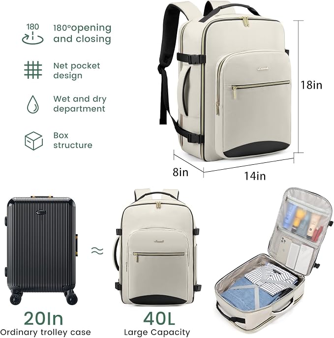 LOVEVOOK 40L Large Travel Backpack - Image 3