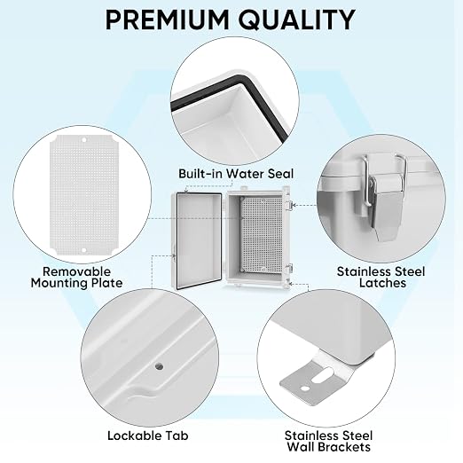 TICONN Outdoor Electrical Box Waterproof, Junction Box IP67 ABS Plastic - Image 4