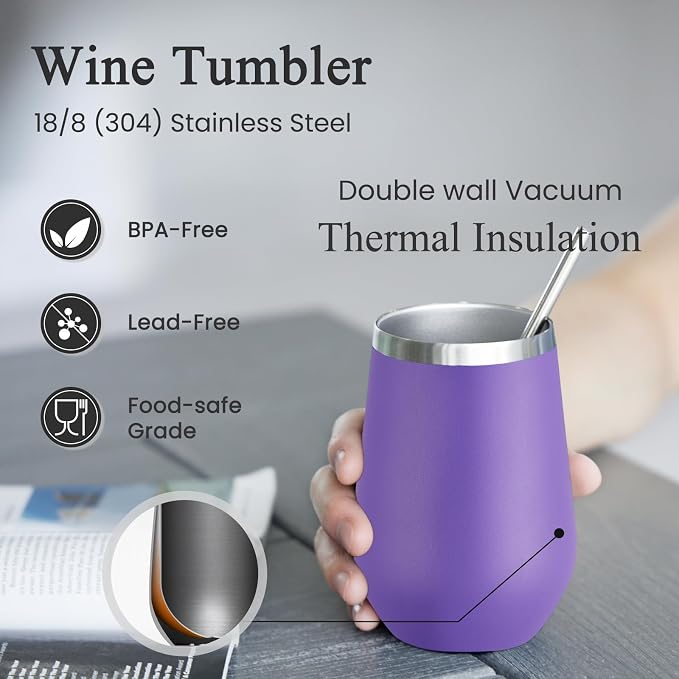 MEWAY 12oz Stainless Steel Wine Tumbler - Image 2
