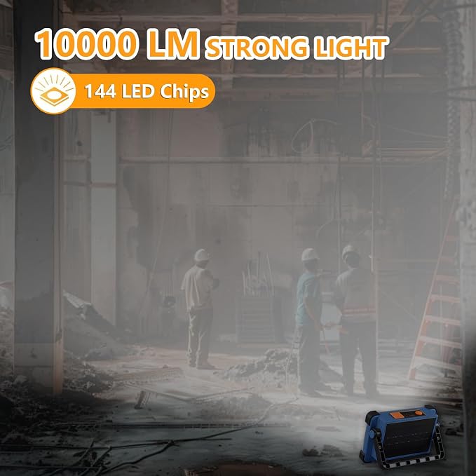 120W Solar Rechargeable Work Light, 144 LED Portable Flood Light - Image 3