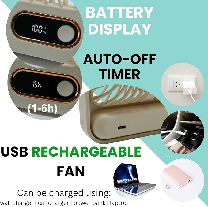 Nordmoose Cruise Ship Approved Fan – Up To 16 Hours Battery Life, USB - Image 6
