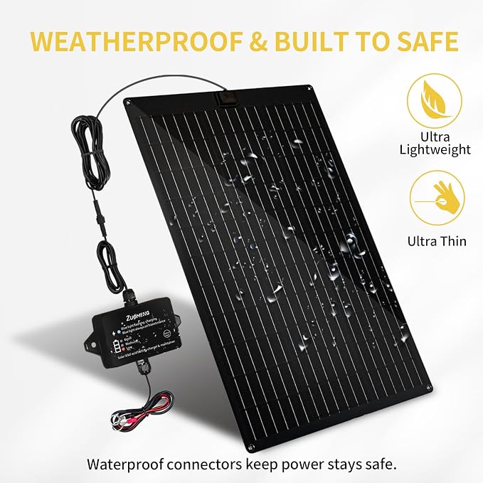 32W Solar Battery Charger, Zuomeng MPPT Solar Battery Maintainer & Solar - Image 7