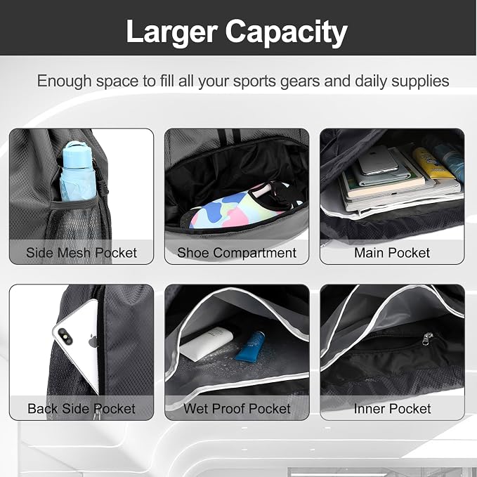 Hoedia Sports Drawstring Backpack - Image 4