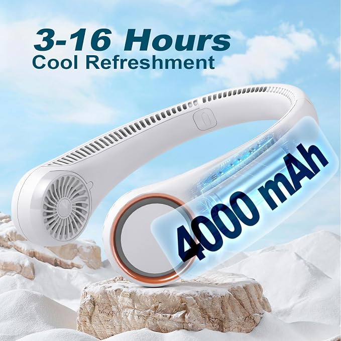 CIVPOWER Neck Fan: Portable Personal Neck Cooling Rechargeable Bladeless Fan - Image 4