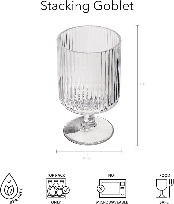 Mesa 10 oz Durable Acrylic Wine Glasses, Shatter-Resistant and Dishwasher-Safe - Image 5