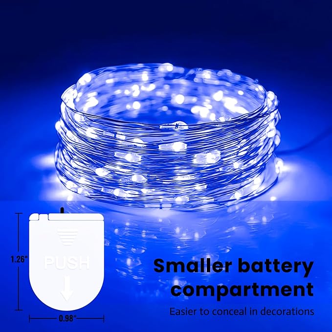 ZSJWL 30 Pack Blue Fairy Lights Battery Operated, 7FT 20LED Mini Starry Light - Image 2