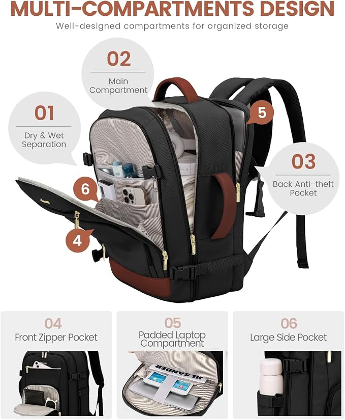 LOVEVOOK Carry On Travel Backpack - Image 5