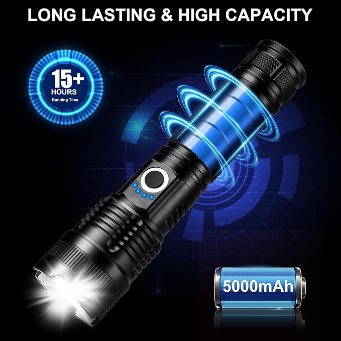 3 Pack Rechargeable Flashlights High Lumens, 990000LM Super Bright LED - Image 4